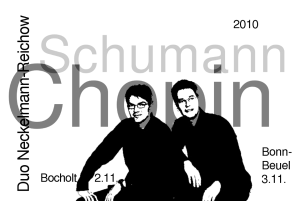 Einladungskarte Schumann und Chopin 2010 Duo Neckelmann-Reichow